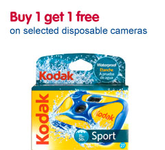 Buy one get one free on selected disposable cameras